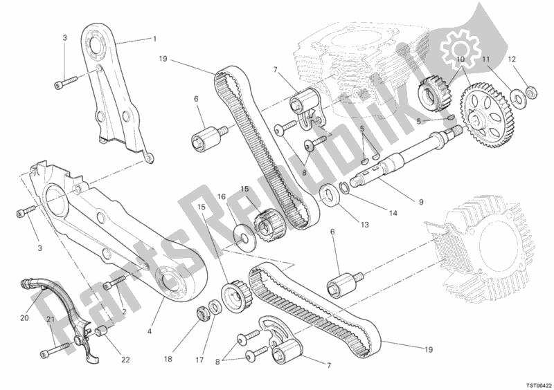 All parts for the Timing Belt of the Ducati Monster 795 ABS 2013